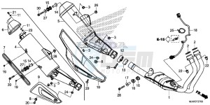 CBR500R England - (3ED) drawing EXHAUST MUFFLER