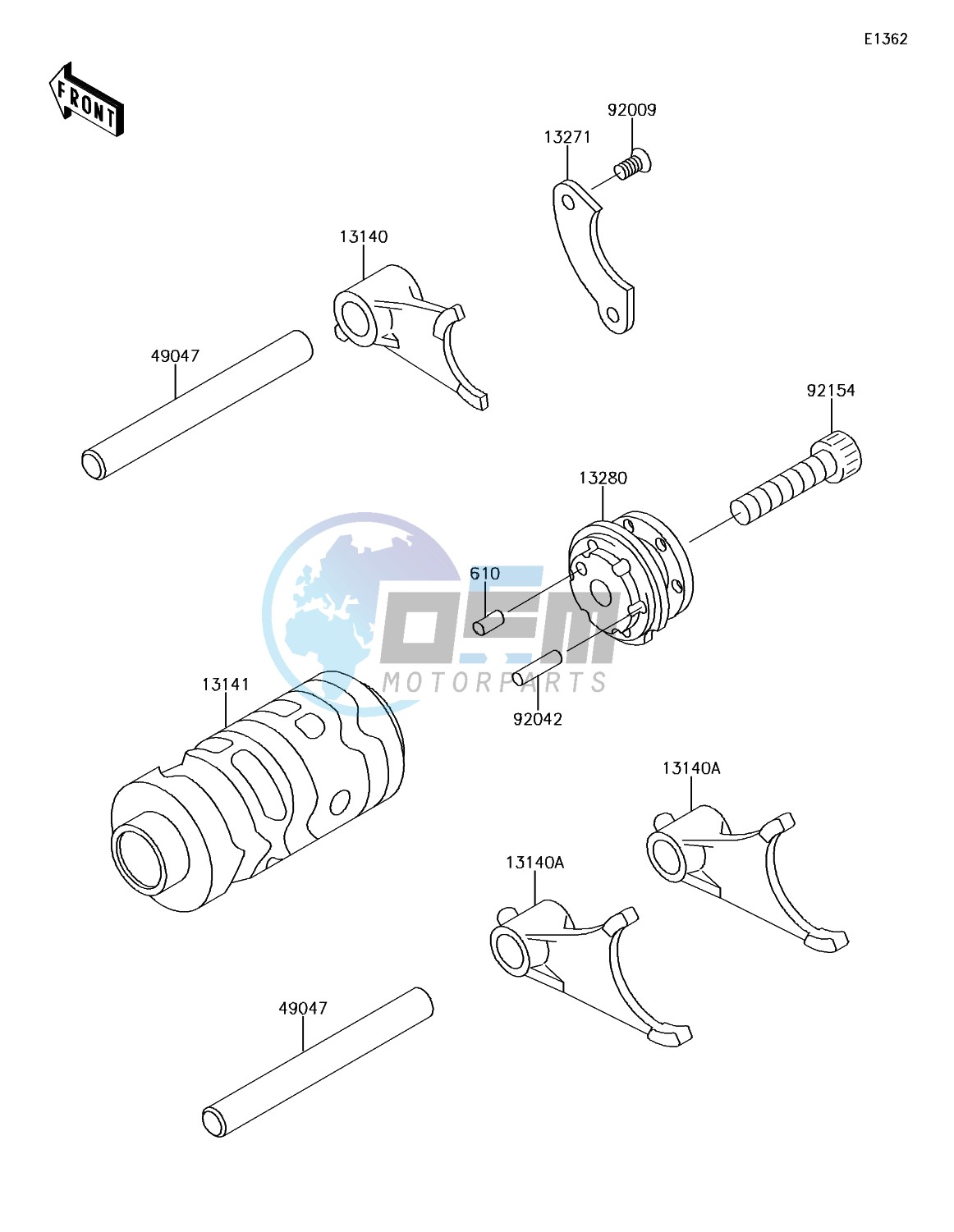 Gear Change Drum/Shift Fork(s)