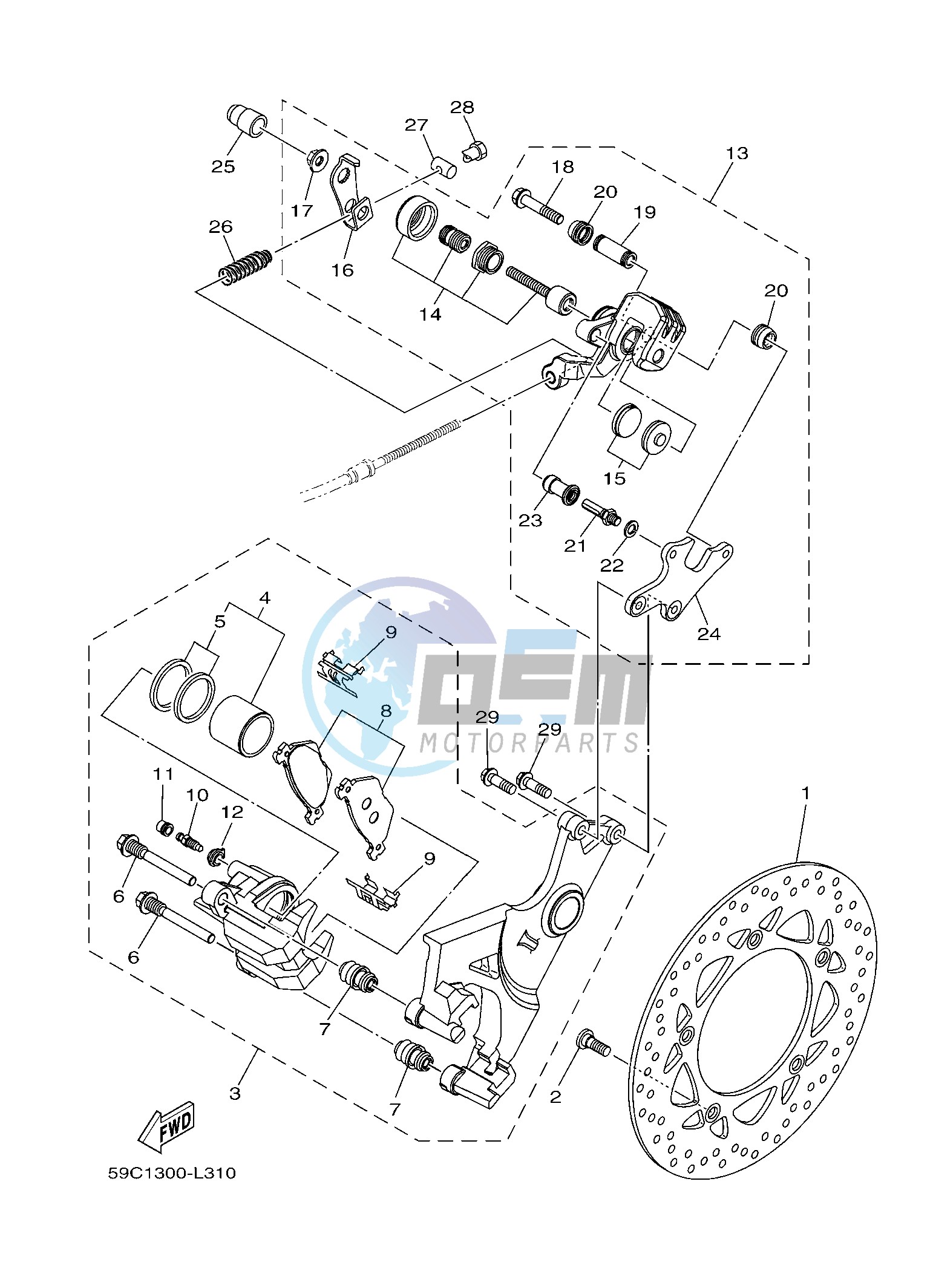 REAR BRAKE CALIPER