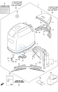 DF 175 drawing Engine Cover (White)