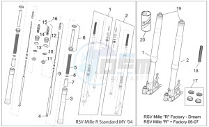 RSV 2 1000 drawing Front fork I