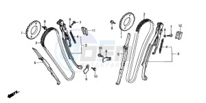 VT750C drawing CAM CHAIN/TENSIONER