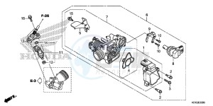 SH125G SH125S UK - (E) drawing THROTTLE BODY/FUEL INJECTOR