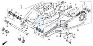 VTR1000SP RC51 drawing SWINGARM (VTR1000SPY/1)