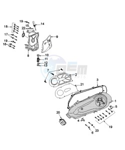 DJANGO 125 EVASION drawing CRANKCASE COVER