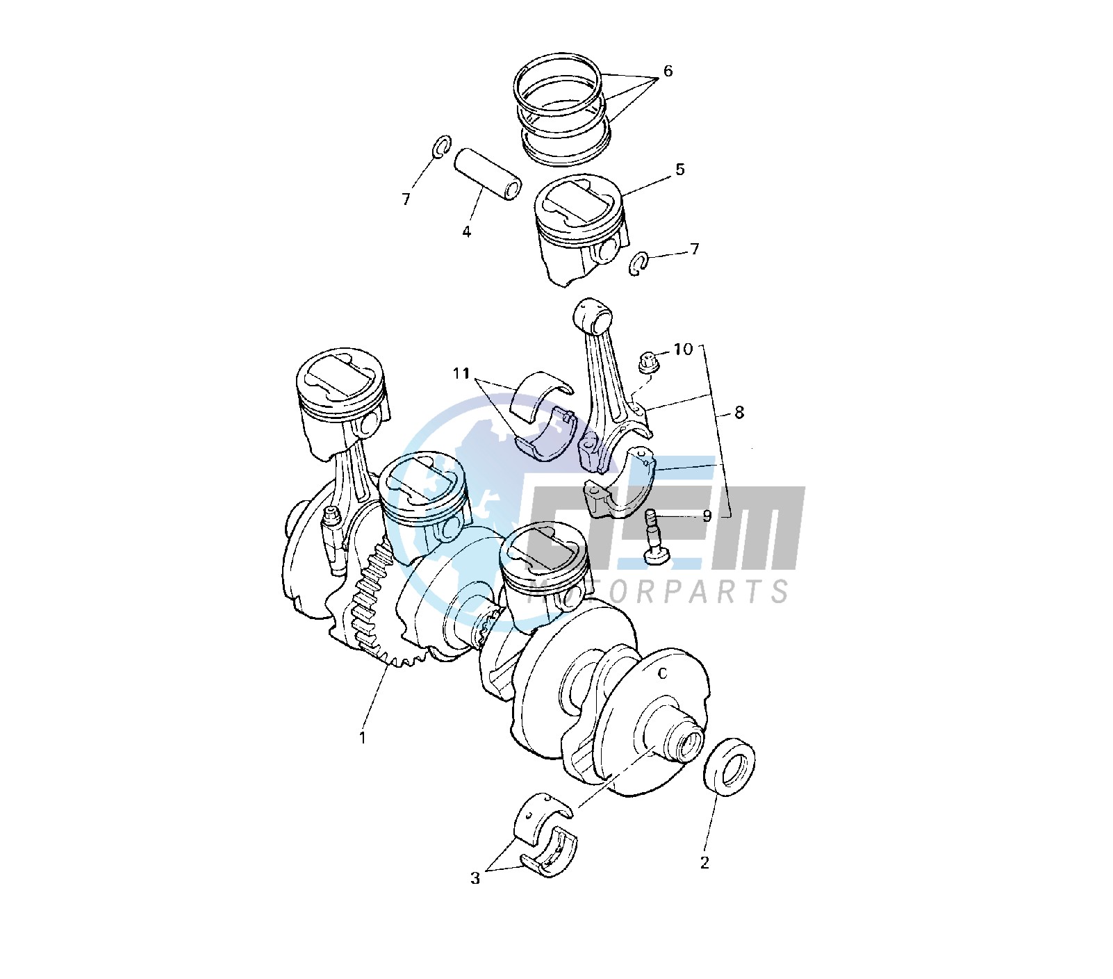 CRANKSHAFT AND PISTON