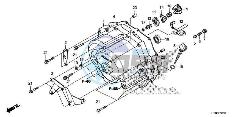 FRONT CRANKCASE COVER (TRX250TM)