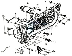 X'PRO 50 (45 KMH) (AE05W4-FR) (L4-M1) (M1 - 2021) drawing CRANKCASECOVER LEFT