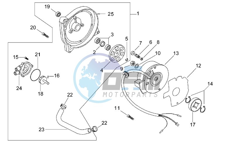 Flywheel - Water pump