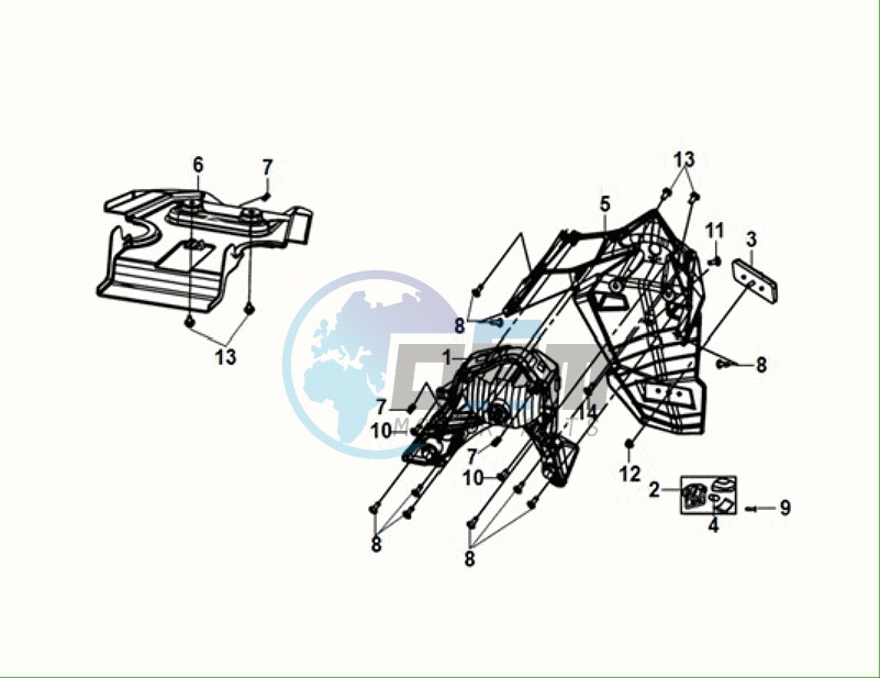 REAR FENDER - REAR INNER FENDER