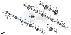 TRX200D FOURTRAX 200 drawing TRANSMISSION