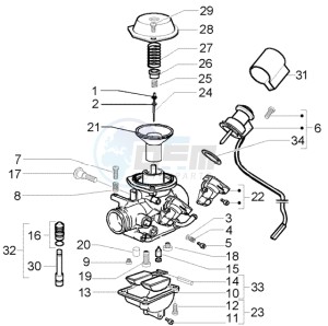 ET4 125 Leader drawing Carburetor components