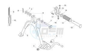 Scarabeo 50 2t (eng. Minarelli) drawing Foot rests - Lateral stand