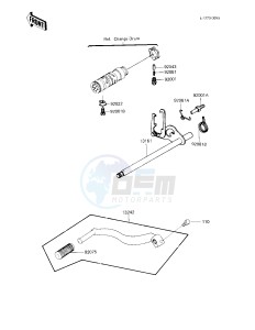 KZ 750 F [LTD SHAFT] (F1) [LTD SHAFT] drawing GEAR CHANGE MECHANISM