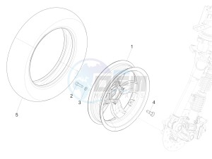 125 4T 3V ie Primavera (EMEA) (Ch, IT) drawing Front wheel