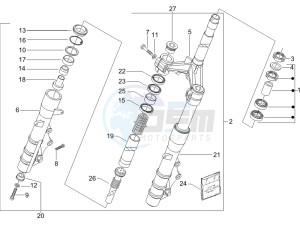 X9 500 Evolution 2006-2007 (USA) drawing Fork steering tube - Steering bearing unit