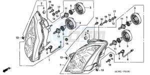 VFR800A9 Ireland - (EK / ABS MME) drawing HEADLIGHT (E,ED,EK,F)