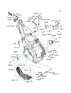 KX250F KX250ZEF EU drawing Frame Fittings