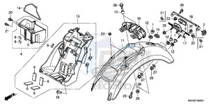 CB1100AE CB1100 ABS UK - (E) drawing REAR FENDER