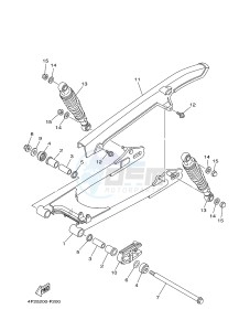 YBR125EGS (43B9) drawing REAR ARM & SUSPENSION