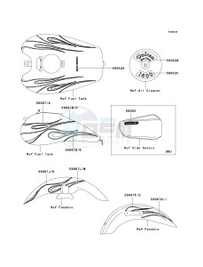 VN 1600 B [VULCAN 1600 MEAN STREAK] (B6F-B8FA) B7F drawing DECALS-- BLACK- --- B7F- --- CN- -