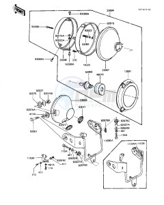 KZ 1000 J (J1-J3) drawing HEADLIGHT