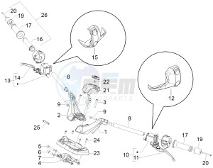 SRV 850 4t 8v e3 drawing Handlebars - Master cilinder