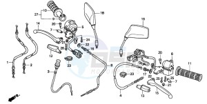 CB250 NIGHTHAWK drawing HANDLE LEVER/SWITCH/CABLE (1)