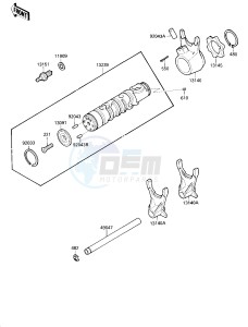 ZX 600 C [NINJA 600R] (C1-C2) [NINJA 600R] drawing GEAR CHANGE DRUM_SHIFT FORK-- S- -