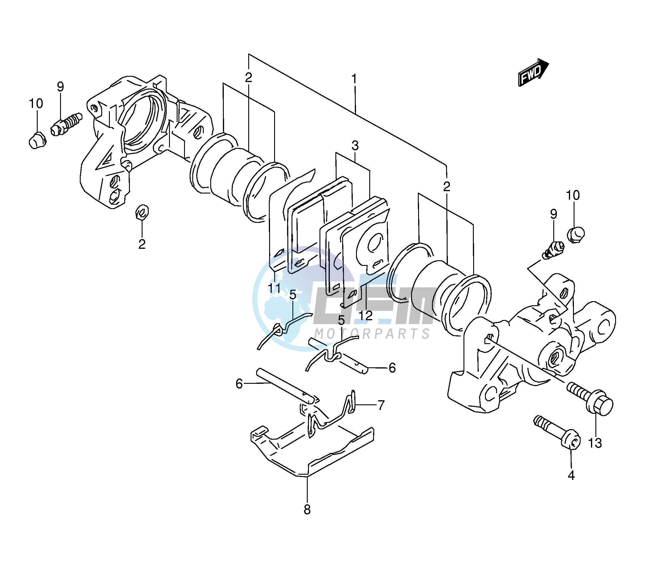 REAR CALIPER (MODEL S T V W)