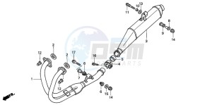 CBF500 drawing EXHAUST MUFFLER