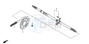 TRX200D FOURTRAX 200 drawing REAR WHEEL AXLE/ DRIVE CHAIN