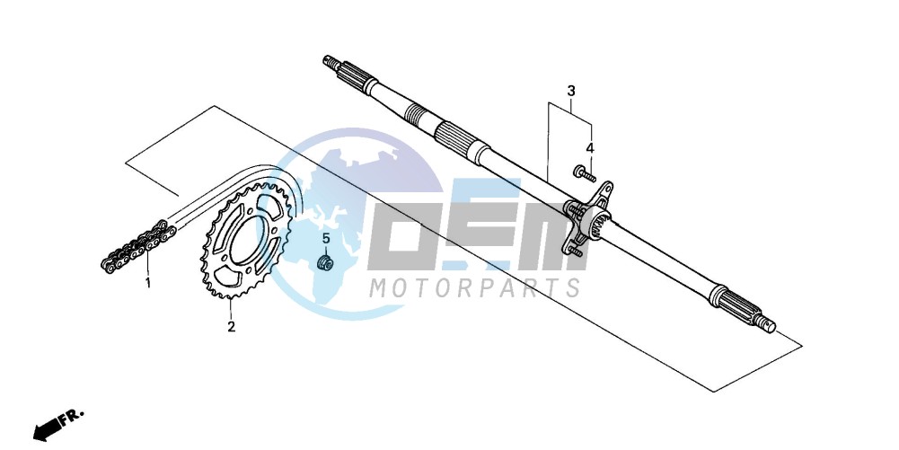 REAR WHEEL AXLE/ DRIVE CHAIN