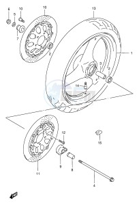 GSX750F (E4) drawing FRONT WHEEL