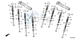 VFR800XD CrossRunner - VFR800X UK - (E) drawing CAMSHAFT/VALVE (REAR)