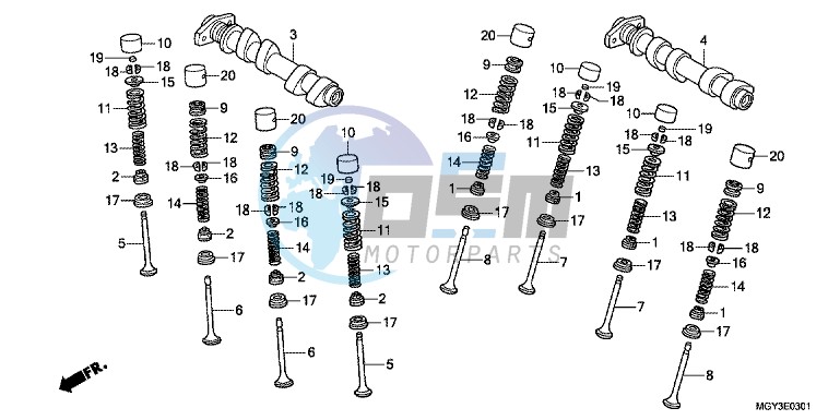 CAMSHAFT/VALVE (REAR)