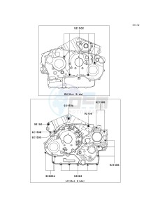 VN 1600 B [VULCAN 1600 MEAN STREAK] (B6F-B8FA) B7FA drawing CRANKCASE BOLT PATTERN