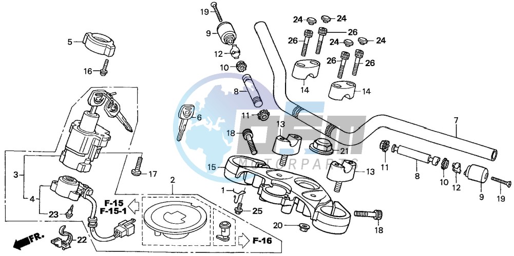 HANDLE PIPE/TOP BRIDGE (CBF600S6/SA6/N6/NA6)