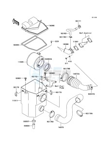 MULE_600 KAF400B8F EU drawing Air Cleaner