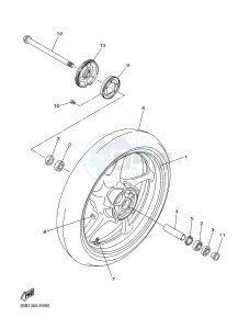 XJ6F ABS 600 DIVERSION F (ABS) (1DG4) drawing FRONT WHEEL