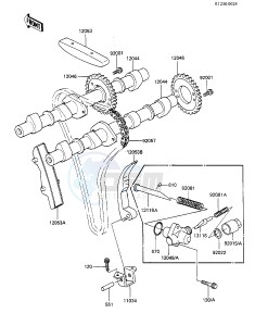 KZ 550 F [SPECTRE] (F1-F2) [SPECTRE] drawing CAMSHAFTS_CHAIN_TENSIONER