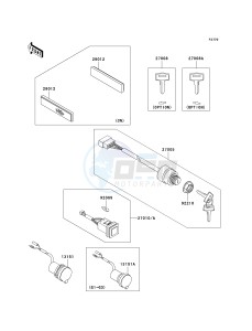 KAF620 G MULE 3000 (G1-G5) MULE 3000 drawing IGNITION SWITCH