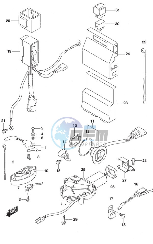 PTT Switch/Engine Control Unit