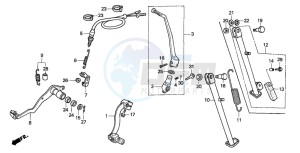 XR600R drawing PEDAL/KICK STARTER ARM