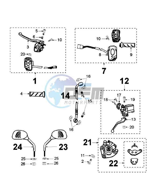 BRAKE SYSTEM HENTONG / SOVEREP BRAKE LEVER