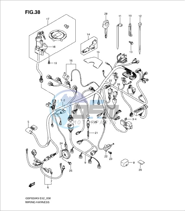 WIRING HARNESS (GSF650SK9/SAK9/SUK9/SUAK9/SL0/SAL0/SUL0/SUAL0)