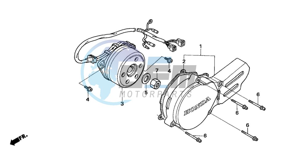 LEFT CRANKCASE COVER (CR85R5,6/RB5,6)