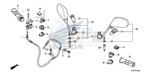 SH125ADD SH125i UK - (E) drawing SWITCH/ CABLE/ MIRROR