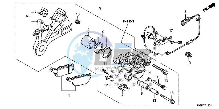 REAR BRAKE CALIPER (CB600FA)