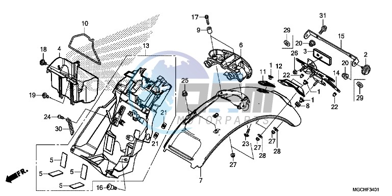 REAR FENDER (CB1100CA/ CAD/ NA/ NAD)